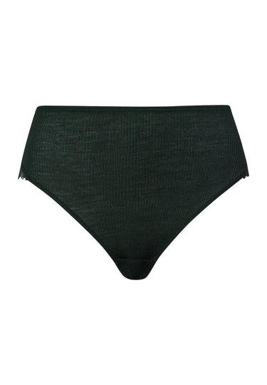 Celeste Wool And Silk Lace Trim Full Briefs | Dark Malachite 70819-2709
